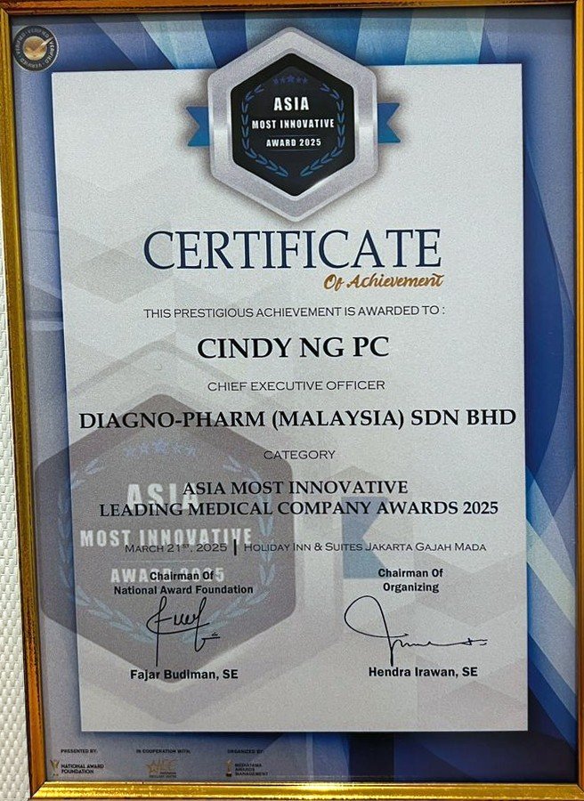 Asia Most Innovative Leading Medical Company Awards 2025 — certificate