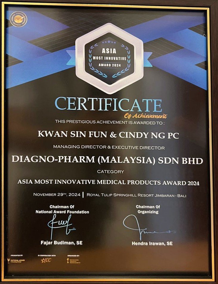 Asia Most Innovative Medical Products Award 2024 — certificate