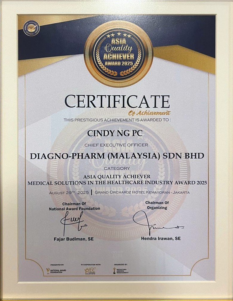 Asia Quality Achiever 2025 — certificate