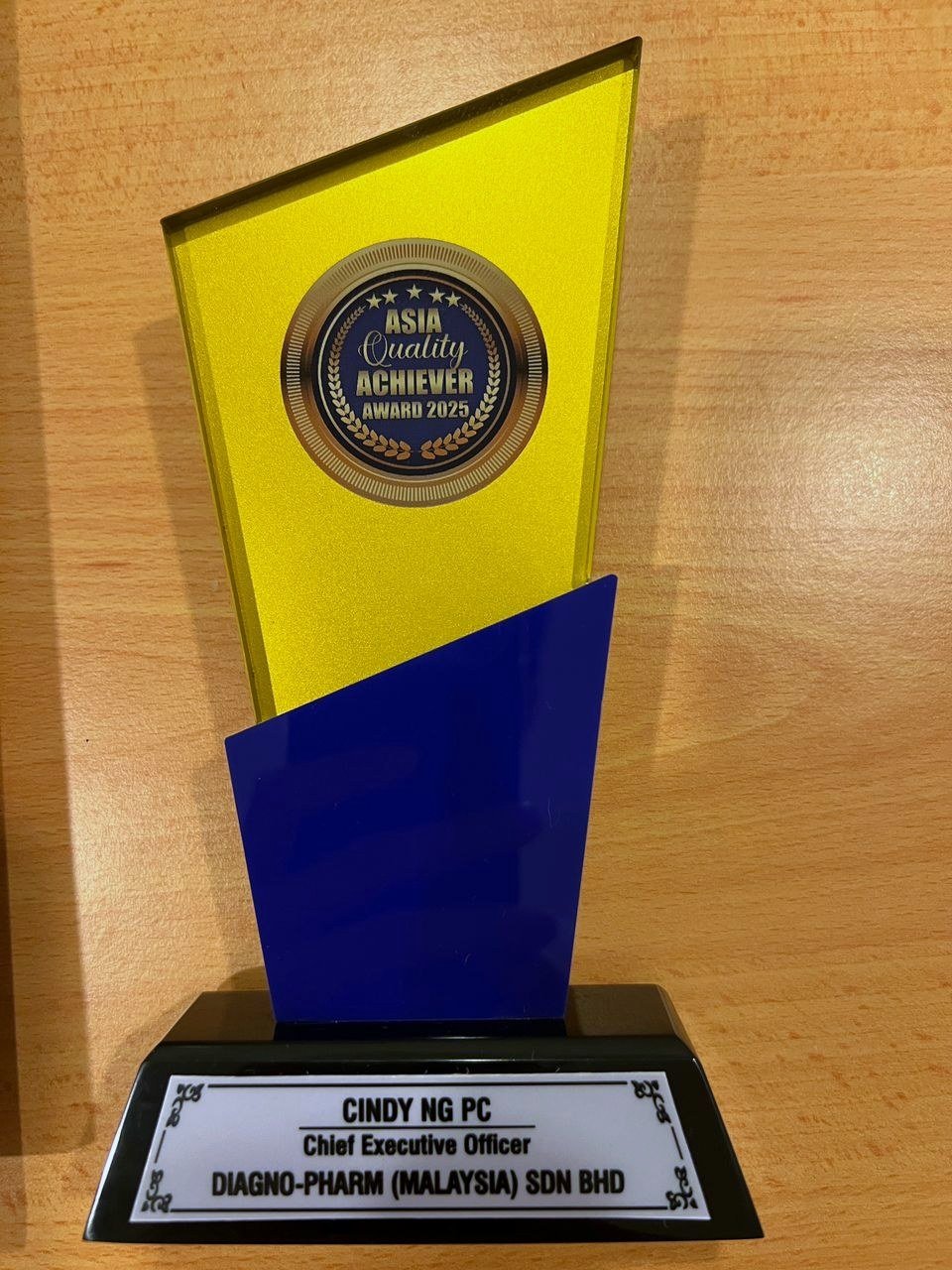 Asia Quality Achiever Award 2025 — trophy