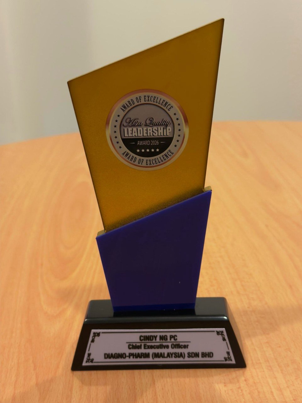 Asia Quality Leadership Award 2026 — trophy